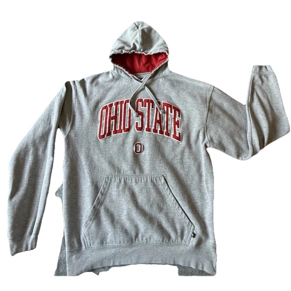 Ohio State Buckeyes sweatshirt gray adult OSU football unisex Red Inside Hood